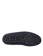 Blaue Loafer aus Wildleder mit Kristallkrone