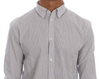 White Blue Striped Casual Cotton Regular Fit Shirt