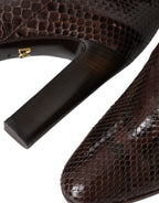 Braune exotische Leder High Heels Stiefel
