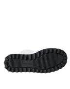 Metallic-silberne gesteppte Logo-Patch-Stiefel