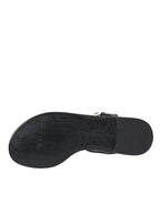 Schwarze Kristall-Flats Sandalen Flip Flops Schuhe
