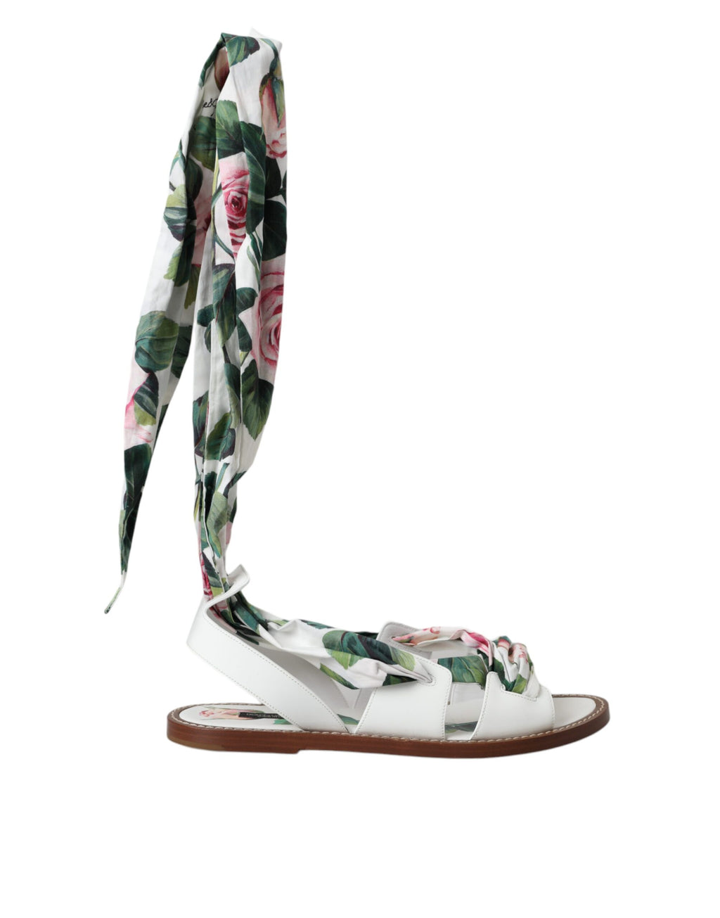 Mehrfarbige Sandalen mit Blumenmuster und Knöchelriemen