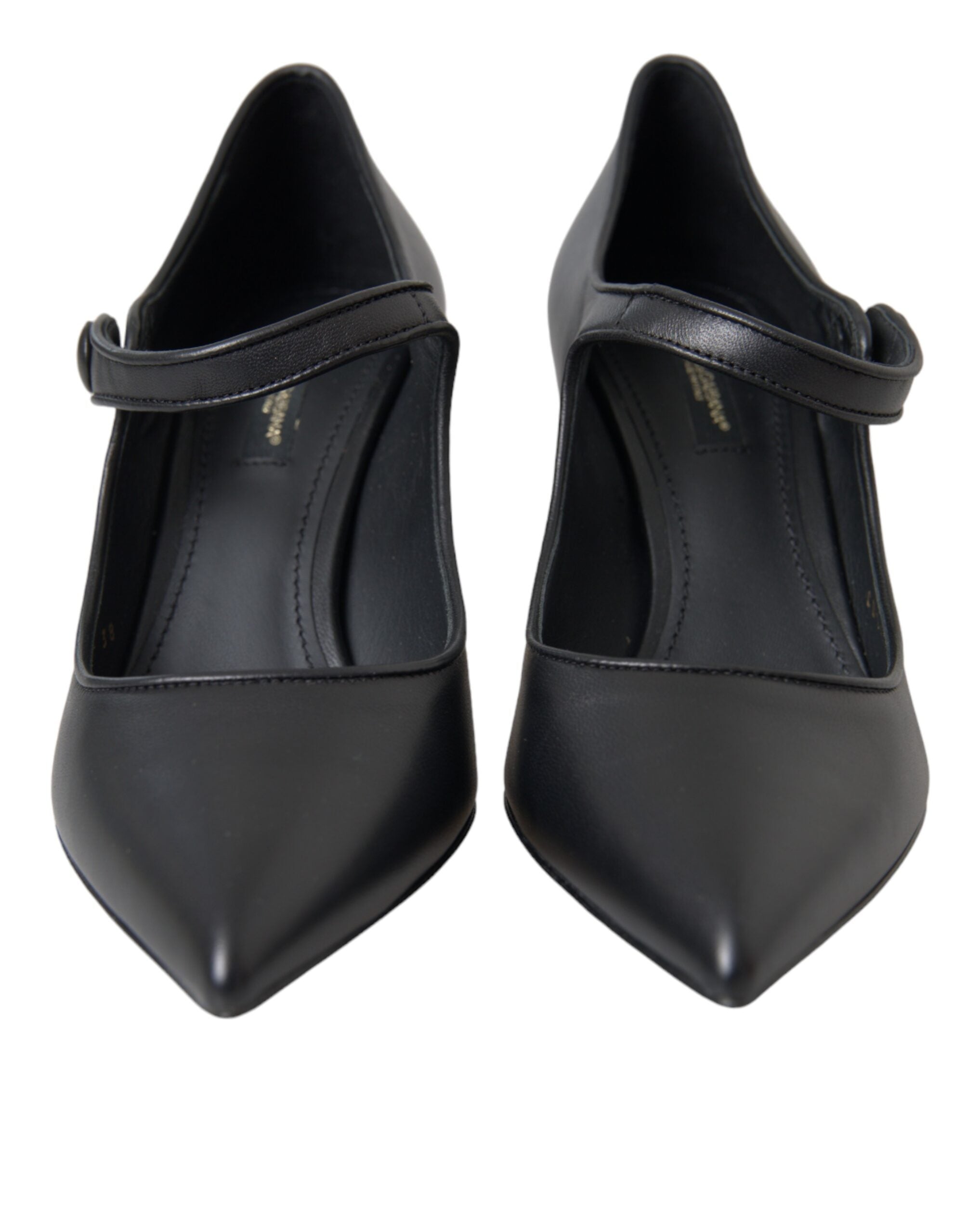 Scarpe décolleté Mary Jane con tacco e logo in pelle nera