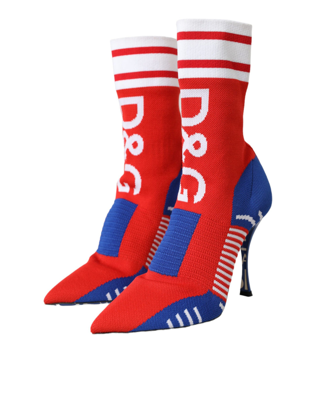 Red Blue Stretch Sock-Style Stiefeletten Logo Schuhe