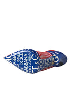 Red Blue Stretch Sock-Style Stiefeletten Logo Schuhe
