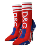 Rote blaue Stretch-Socken-Stiefel Logo-Schuhe