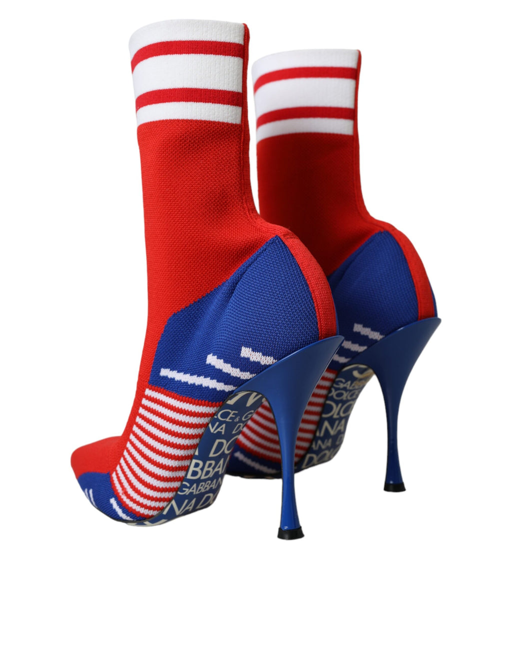 Rote blaue Stretch-Socken-Stiefel Logo-Schuhe