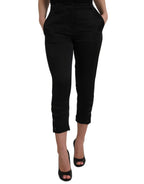 Schwarze Capri-Hose mit hohem Bund