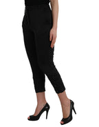 Schwarze Capri-Hose mit hohem Bund