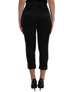 Schwarze Capri-Hose mit hohem Bund