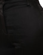 Schwarze Capri-Hose mit hohem Bund