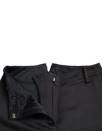 Schwarze Capri-Hose mit hohem Bund