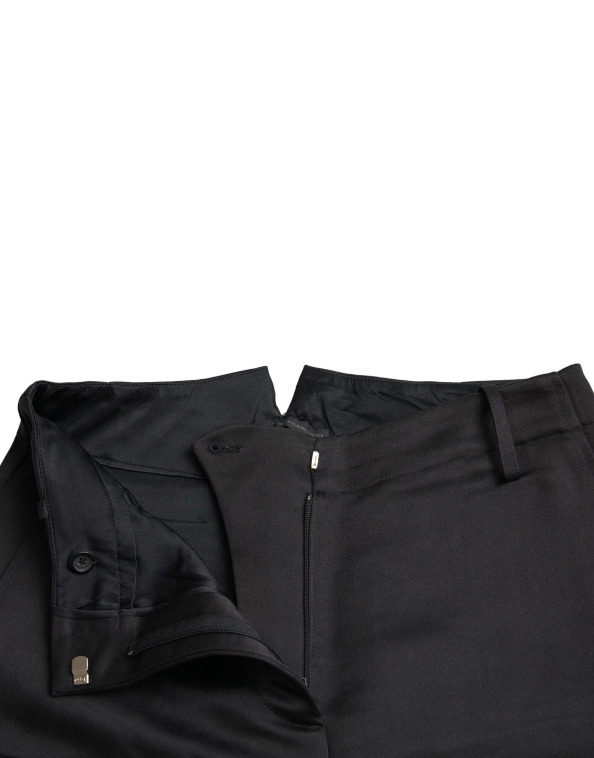 Schwarze Capri-Hose mit hohem Bund