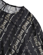 Bluse T-Shirt aus Seide mit Schloss-Print „Black Key“