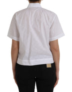 White Collared Short Sleeve Polo Shirt Top