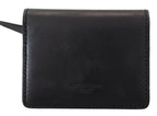 Schwarze Leder-Bifold-Umhängetasche für Damen