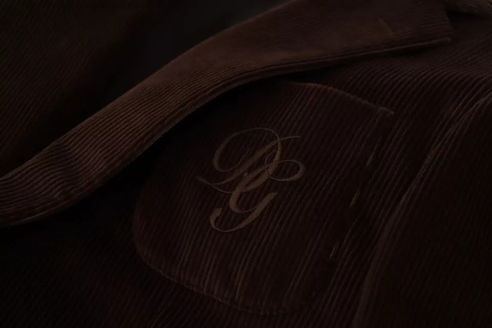 Brauner Cord-Slim-Fit-Mantel DG-Logo-Blazer