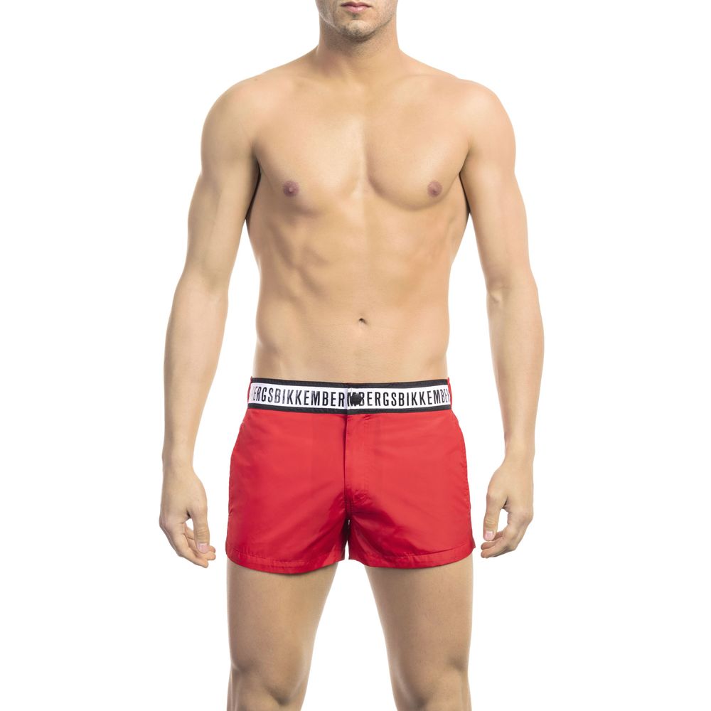 Bade-Shorts für Herren aus rotem Polyamid