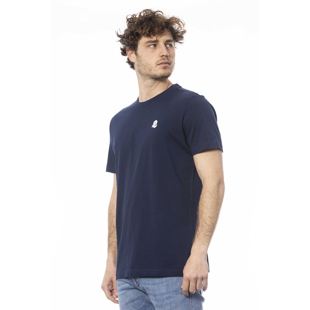 Blaues Baumwoll-Herren-T-Shirt