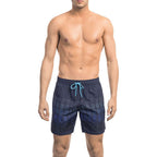 Blue Polyester Men's Swim Shorts