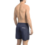 Blue Polyester Men's Swim Shorts