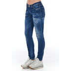 Jeans in cotone blu da donna