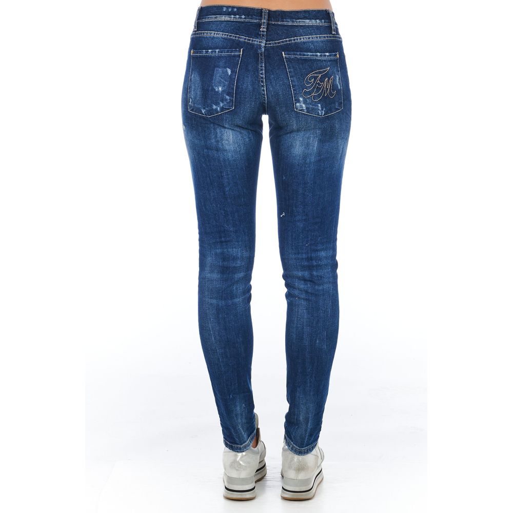 Jeans in cotone blu da donna