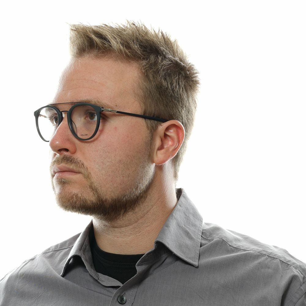 Brille aus grauem Metall und Kunststoff (Fassungen)