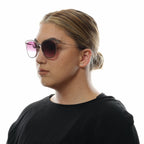 Burgunderrote Sonnenbrille aus Metall und Kunststoff