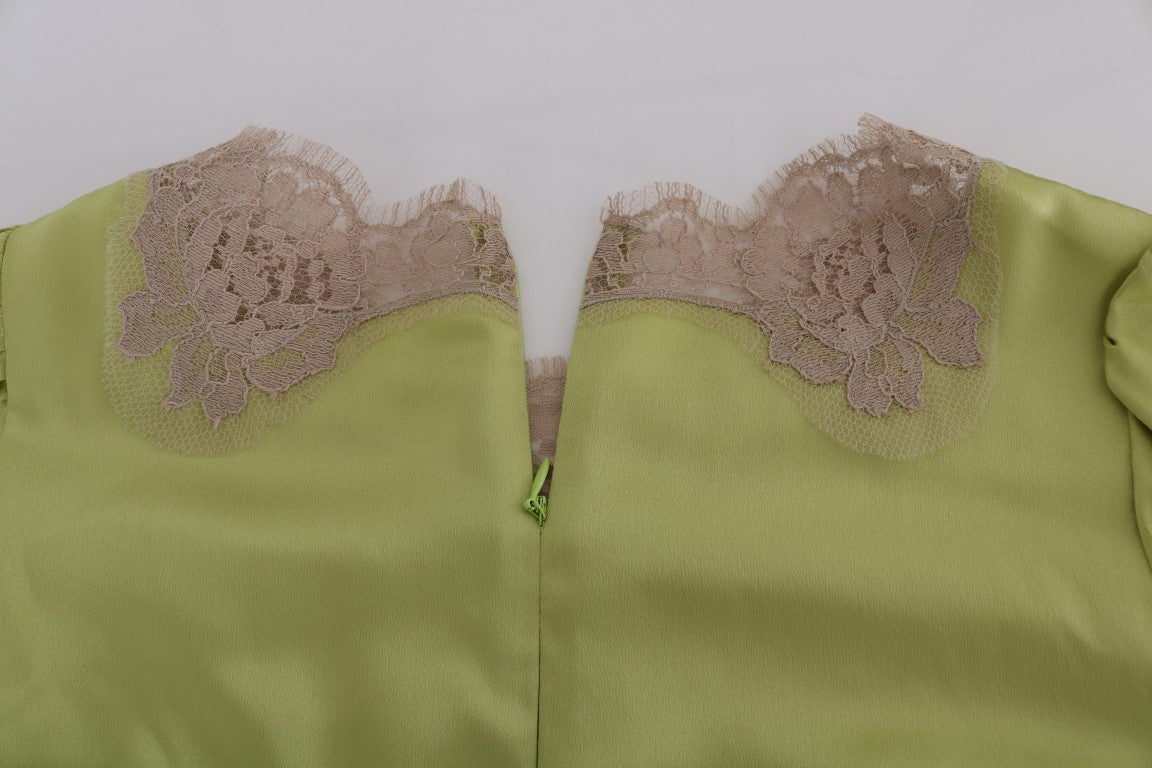 Grüne Seidenstretch-Bluse