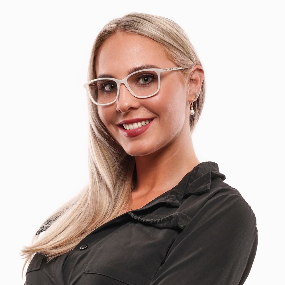 Brille aus weißem Metall und Kunststoff (Fassungen)