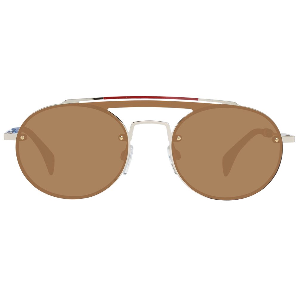 Sonnenbrille aus goldfarbenem Metall und Kunststoff