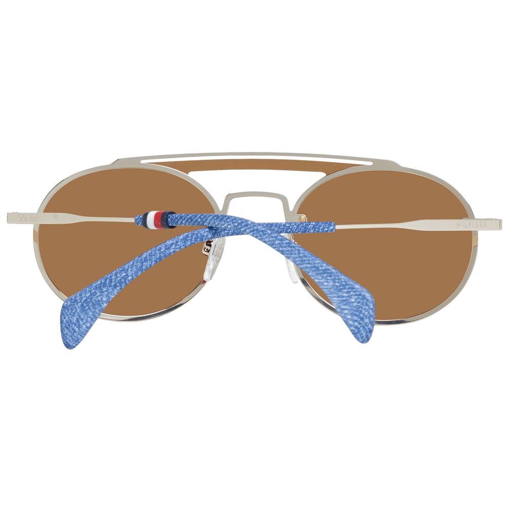 Sonnenbrille aus goldfarbenem Metall und Kunststoff