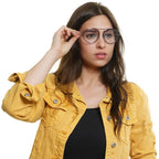 Brille aus Metall und Leder in Lila (Gestell)