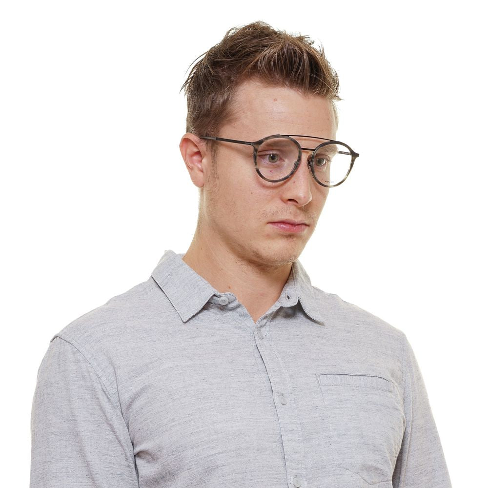 Brille mit grauem Metall- und Kunststoffrahmen
