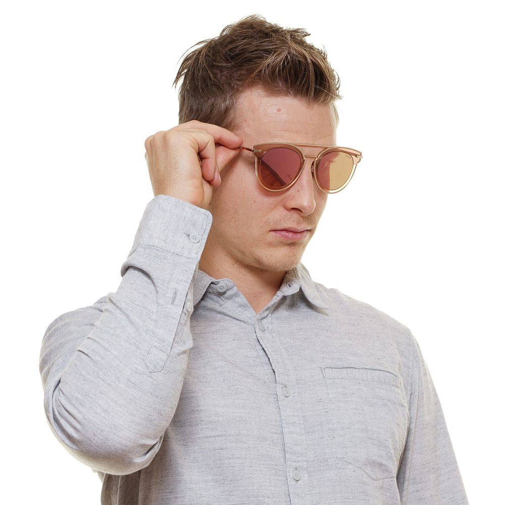 Sonnenbrille aus Roségold-Metall und Kunststoff