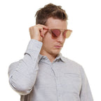 Sonnenbrille aus Roségold-Metall und Kunststoff