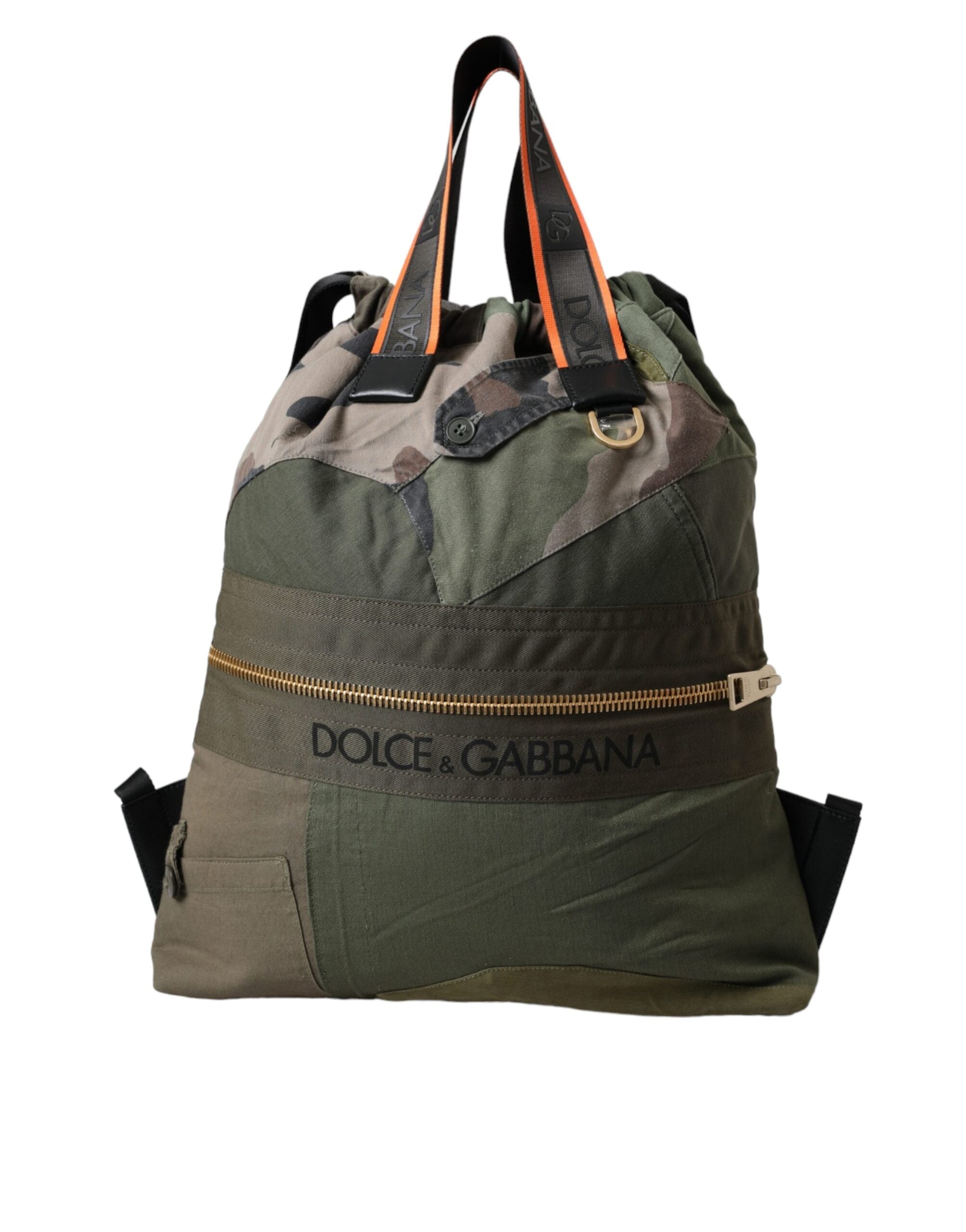 Militärgrüner Patchwork Rucksack