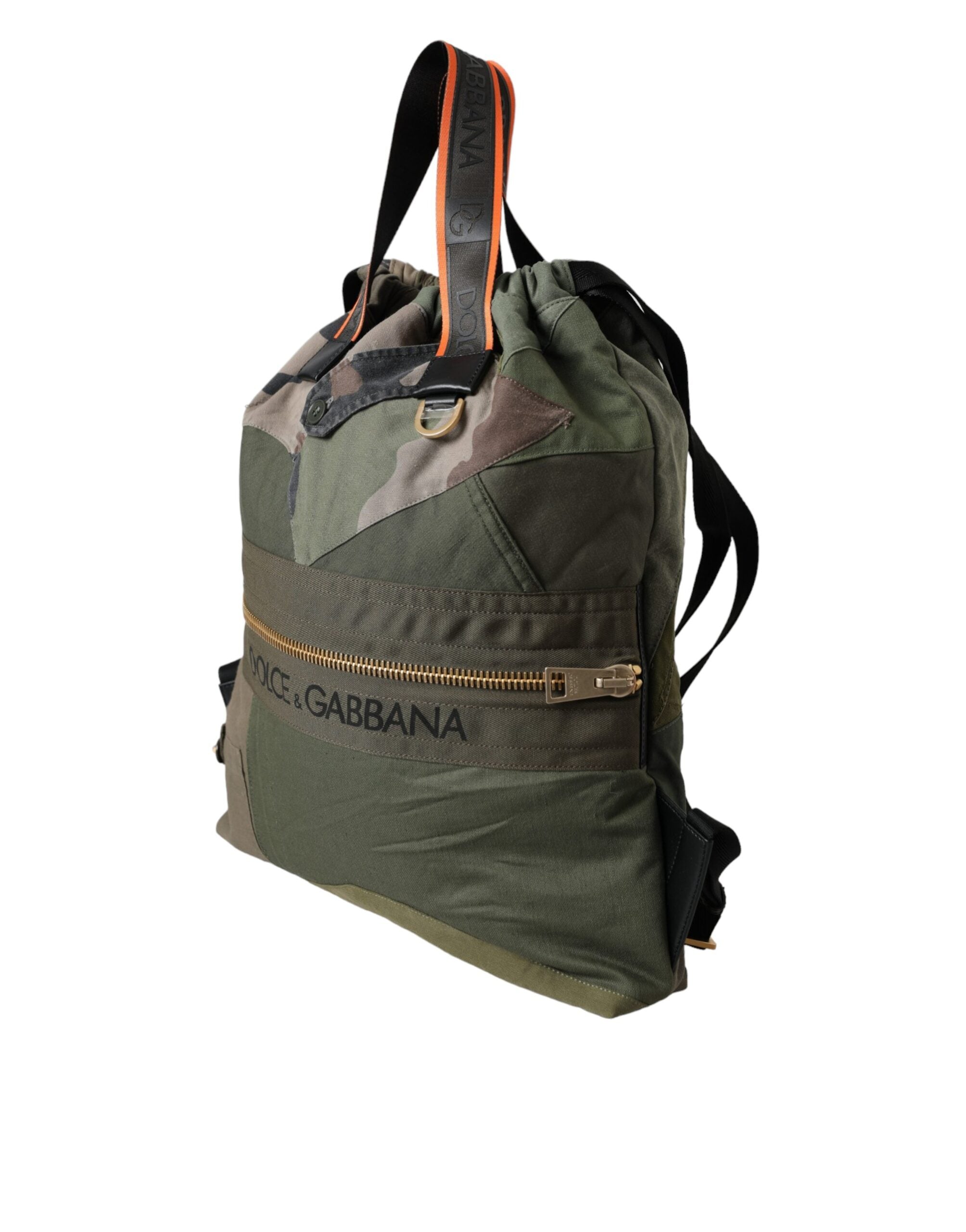 Militärgrüner Patchwork Rucksack
