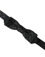 Schwarze Seiden-Fliege für Herren, verstellbar, gemustert