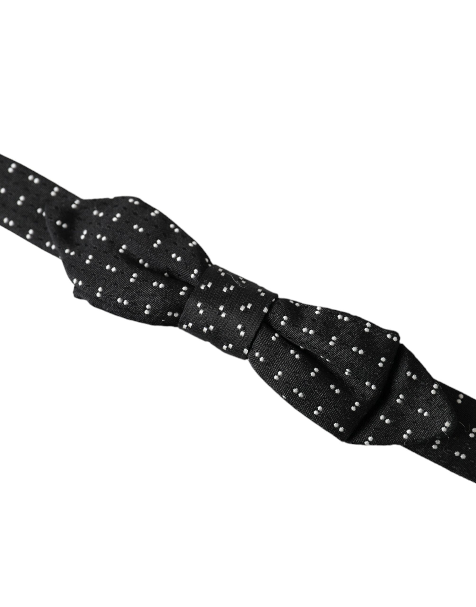 Herren Fliege Papillon mit schwarzem Seidenmuster, verstellbarem Hals