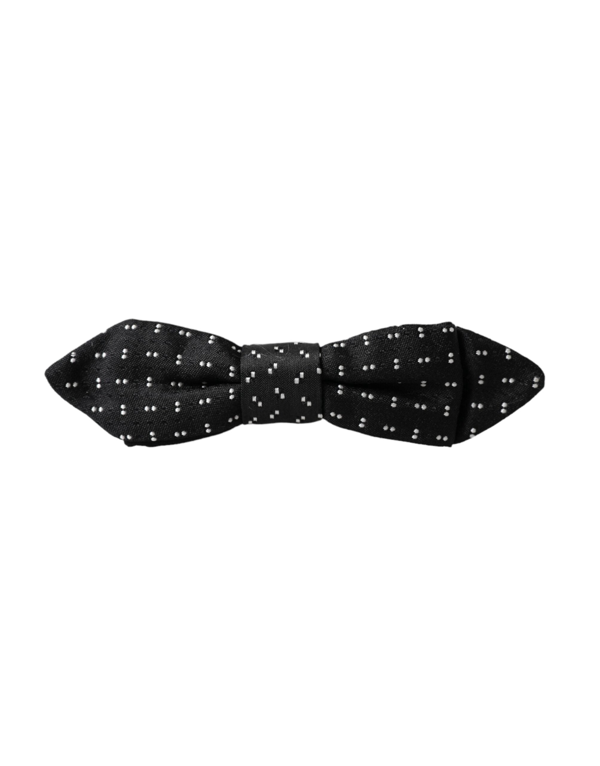 Herren Fliege Papillon mit schwarzem Seidenmuster, verstellbarem Hals