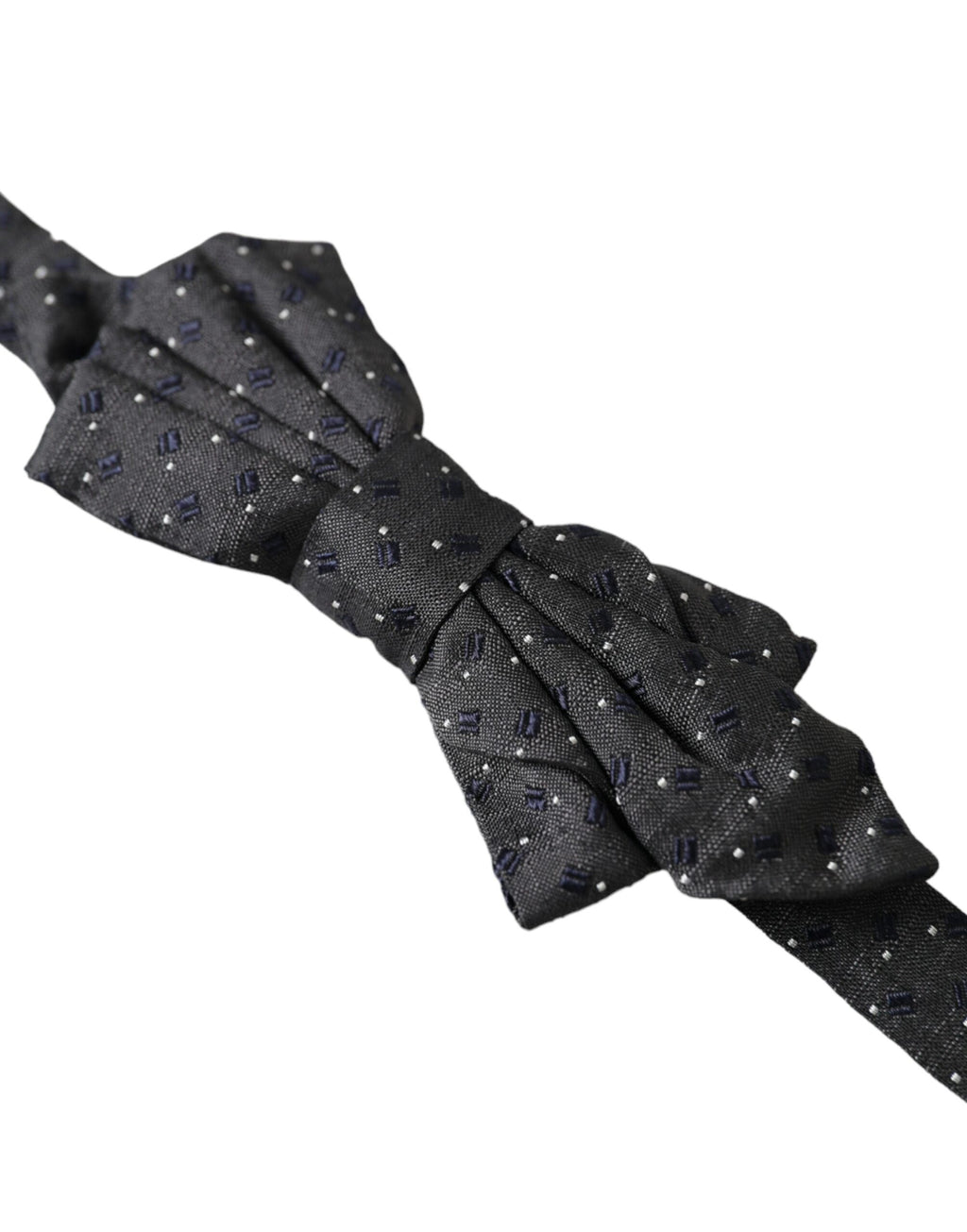 Schwarze Herren-Fliege aus gemusterter Seide mit verstellbarem Halsband