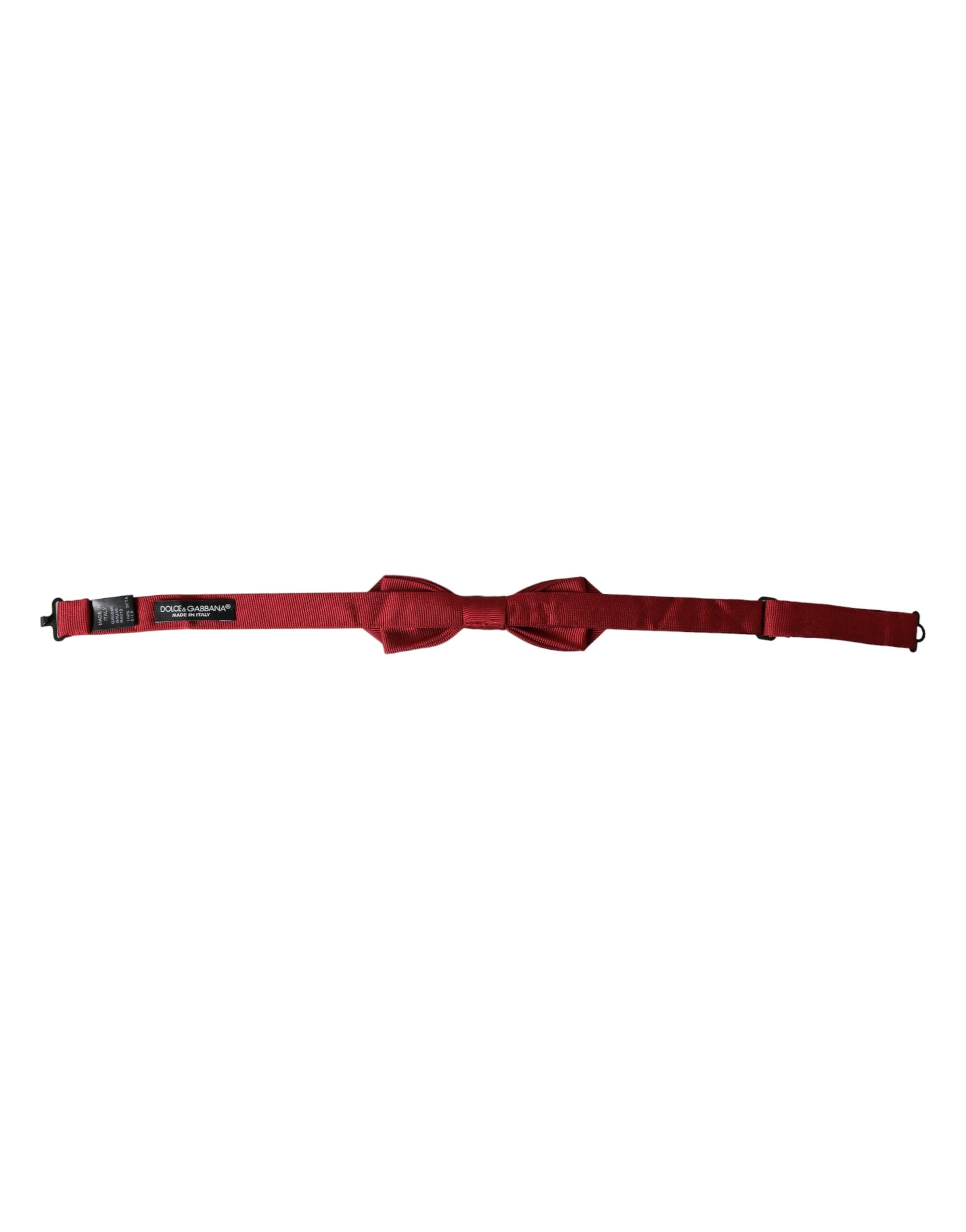 Rote Seidenjacquard verstellbare Herrenfliege