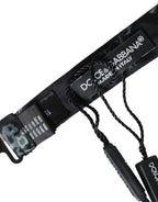 Schwarze florale Seidenfliege für Herren mit verstellbarem Halsband