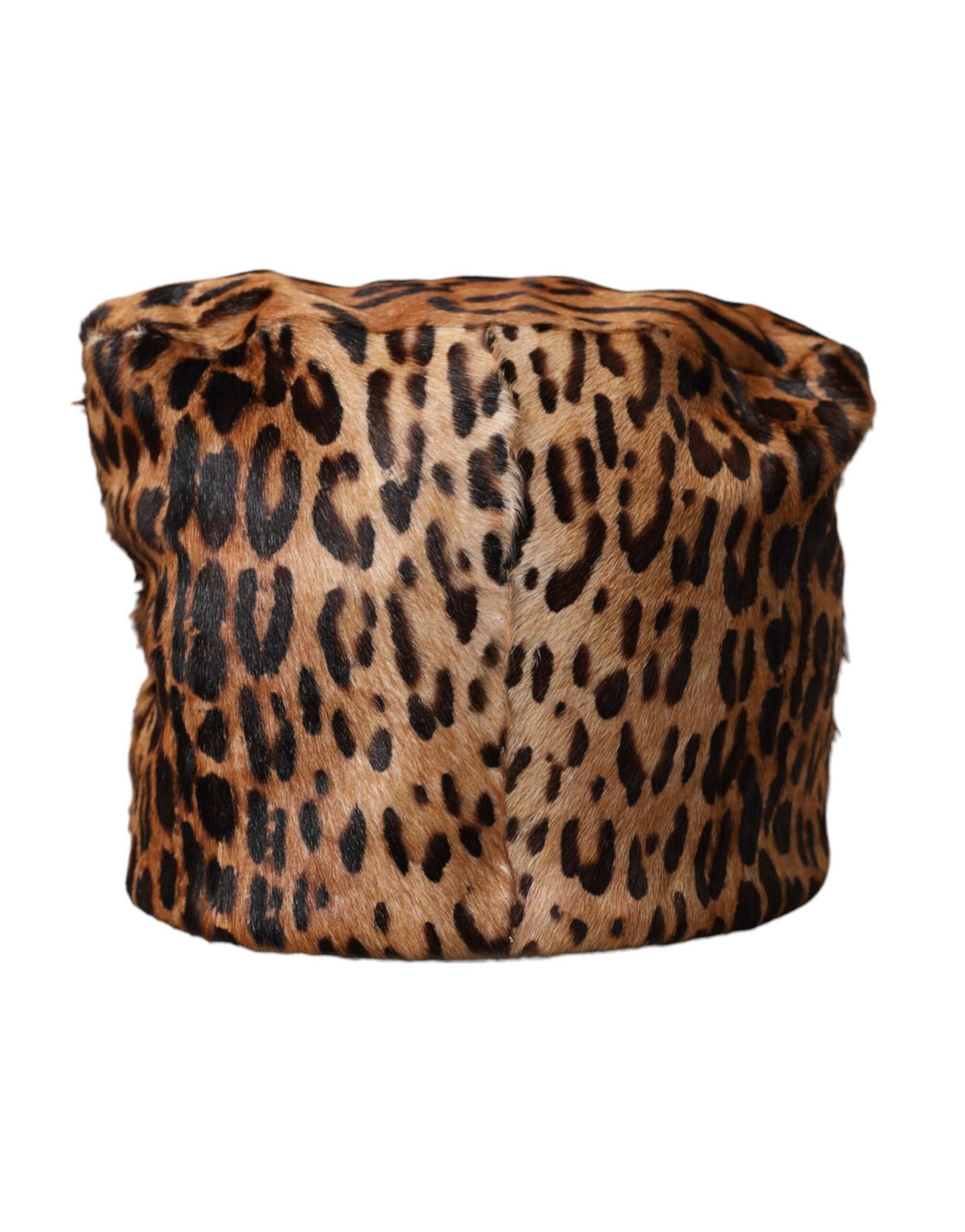 Damen Fischerhut aus braunem Leopardenfell