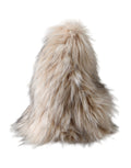 Beige Acrylic Fur Women's Bucket Hat