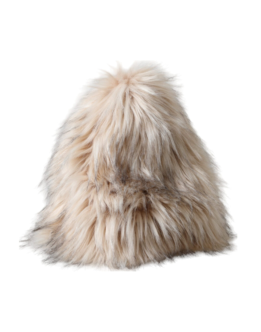 Beige Acrylic Fur Women's Bucket Hat