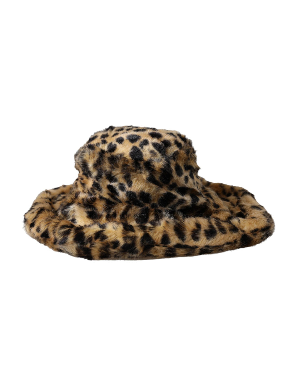 Damen-Anglerhut aus braunem Leopardenfell