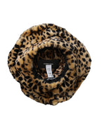 Damen-Anglerhut aus braunem Leopardenfell